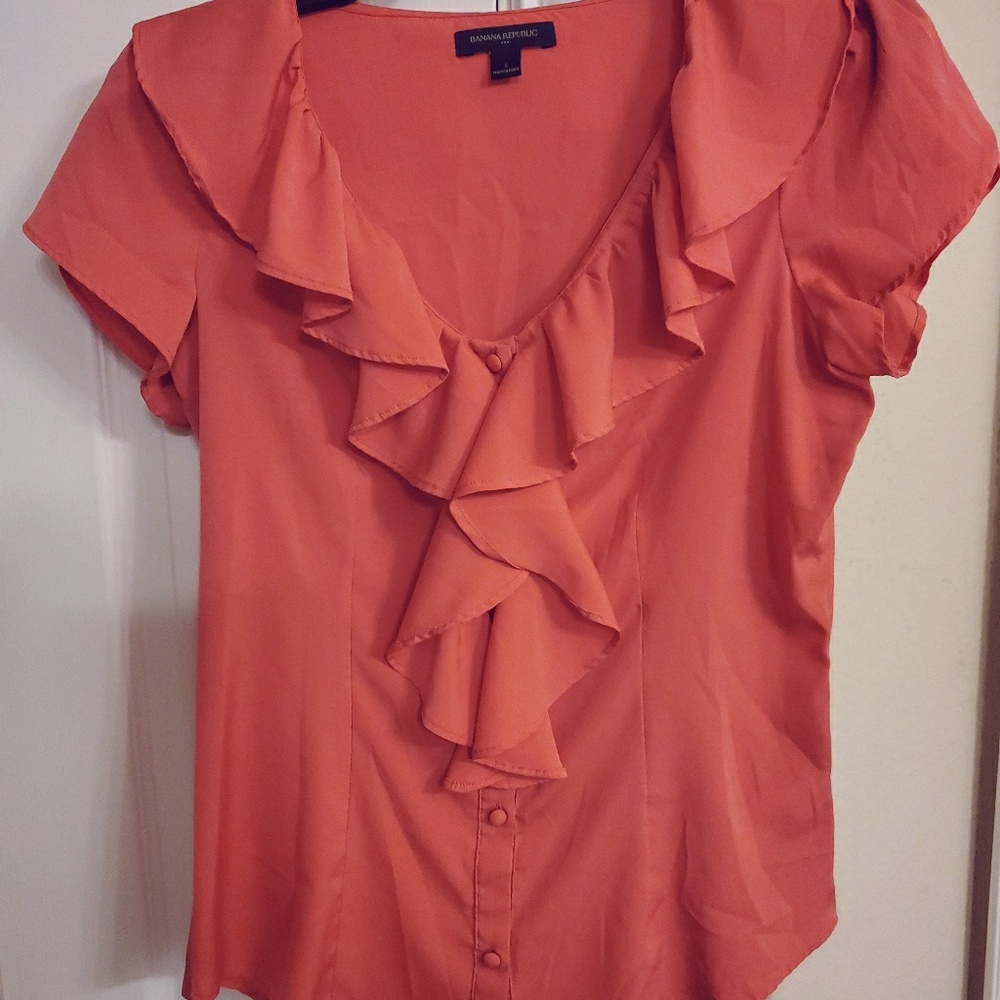 BANANA REPUBLIC womens ruffle top